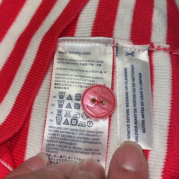 Tommy Hilfiger 100% Cotton Striped Pull Over Long Sleeve Sweater.  Size Medium. - Picture 9 of 10